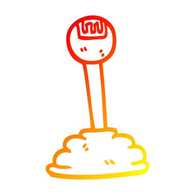 sıcak degrade çizgi çizim karikatür dişli sopa