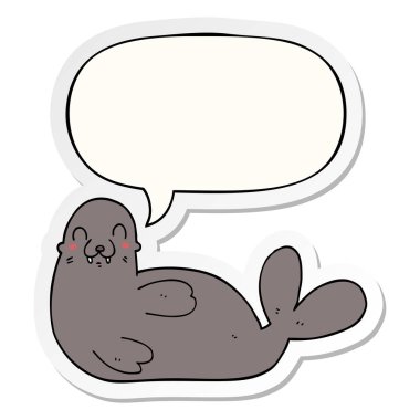 karikatür mühür ve konuşma kabarcık etiket