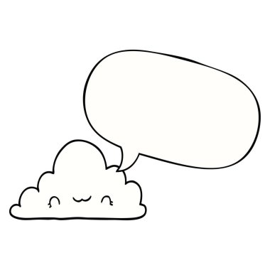 sevimli karikatür bulut ve konuşma balonu