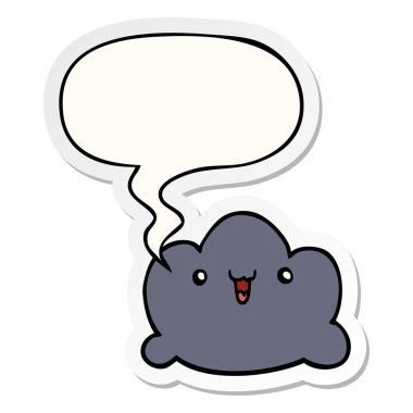 karikatür bulut ve konuşma balonu etiket