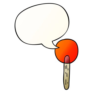 düzgün degrade stil karikatür şeker lolipop ve konuşma balonu