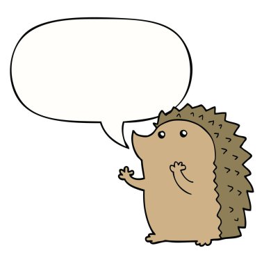 karikatür kirpi ve konuşma balonu