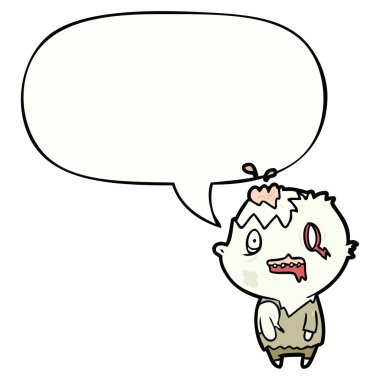 karikatür zombi ve konuşma balonu