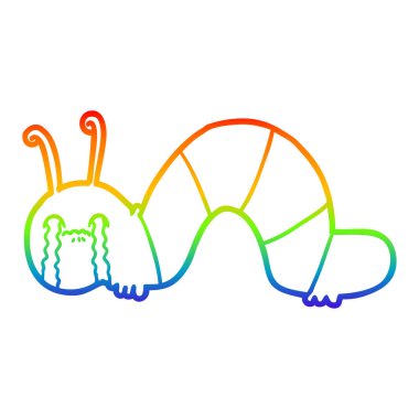 gökkuşağı degrade çizgi çizim karikatür tırtıl üzerinde takıntılı