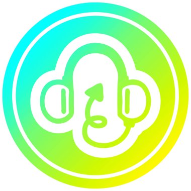 soğuk degrade spect şeytan kuyruk dairesel müzik kulaklıklar
