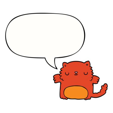 karikatür kedi ve konuşma balonu