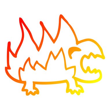 Yangın degrade çizgi karikatür şeytan