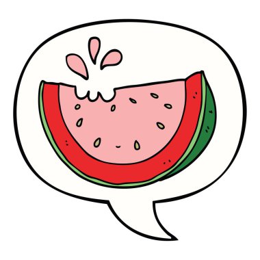 karikatür karpuz ve konuşma balonu