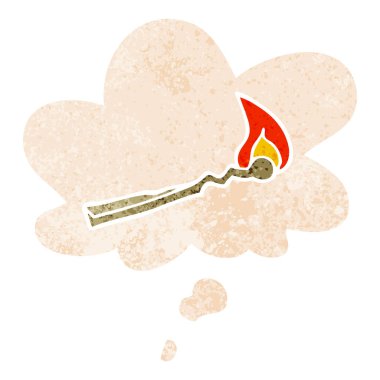 retro dokulu tarzda karikatür yakma maç ve düşünce balonu