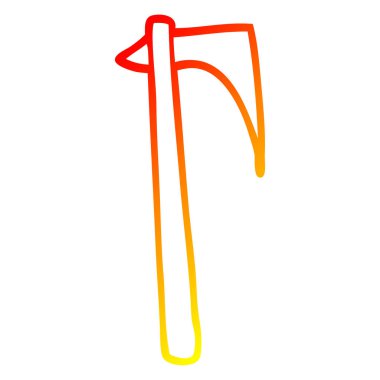 sıcak degrade çizgi çizim karikatür keskin balta