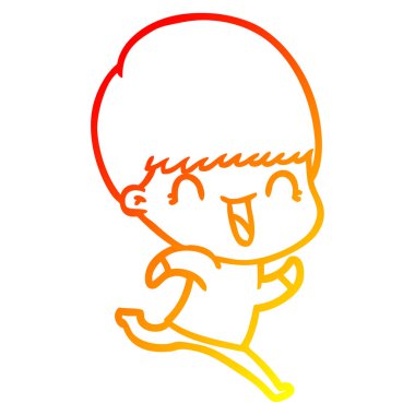 sıcak degrade çizgi çizim mutlu karikatür çocuk