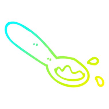 soğuk degrade çizgi çizim karikatür gıda kepçe