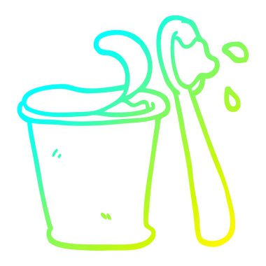 soğuk degrade çizgi çizim karikatür yoğurt