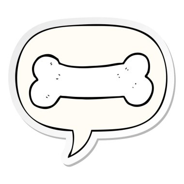 karikatür kemik ve konuşma kabarcık etiket