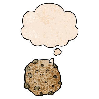 karikatür bisküvi ve grunge doku desen sty düşünce balonu