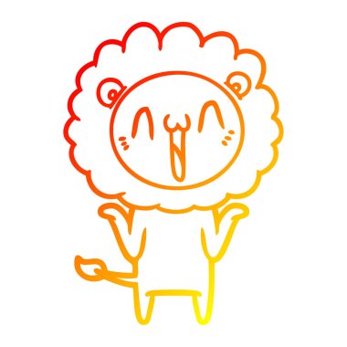 sıcak degrade çizgi çizim mutlu karikatür aslan