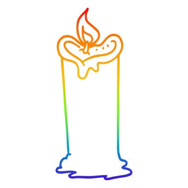 gökkuşağı degrade çizgi çizim karikatür mum