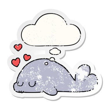 sevimli karikatür yunus ve sıkıntılı yıpranmış sti olarak kabarcık düşünce