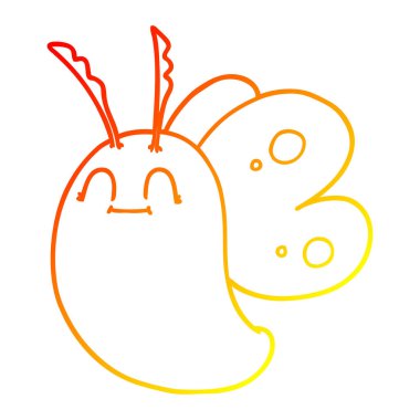 sıcak degrade çizgi çizim komik karikatür kelebek