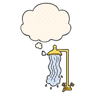 çizgi film duş ve çizgi roman tarzında düşünce balonu
