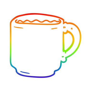 gökkuşağı gradyan çizgi çizim karikatür kahve kupa