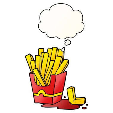 çizgi film kızartması ve pürüzsüz degrade tarzında düşünce balonu