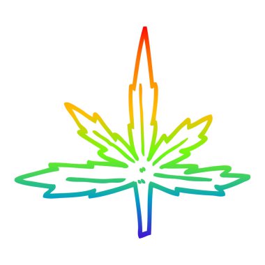 gökkuşağı gradyan çizgi çizim karikatür esrar yaprağı