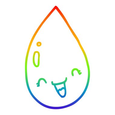 gökkuşağı gradyan çizgi çizim karikatür yağmur damlası