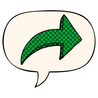 çizgi roman tarzında karikatür işaret ok ve konuşma balonu