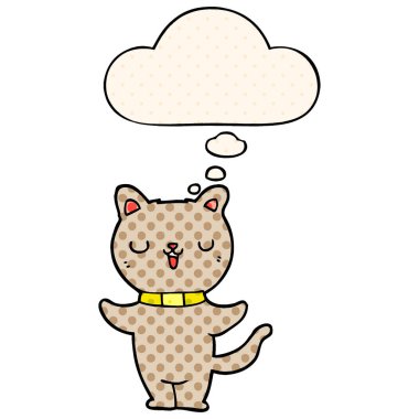 çizgi film kedi ve çizgi roman tarzında düşünce balonu