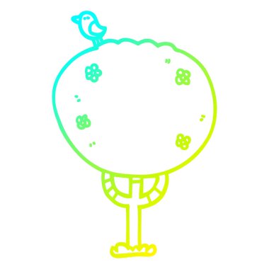 soğuk degrade çizgi çizim karikatür ağacı