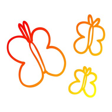 sıcak degrade çizgi çizim karikatür kelebekler