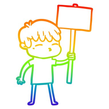 gökkuşağı gradyan çizgi çizim karikatür meraklı çocuk