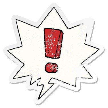 karikatür ünlem işareti ve konuşma balonu sıkıntılı etiket