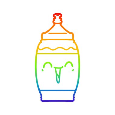 gökkuşağı gradyan çizgi çizim karikatür mutlu spor içeceği