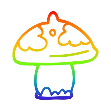 gökkuşağı gradyan çizgi çizim karikatür mantar