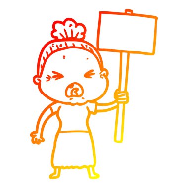 degrade çizgi çizgi karikatür kadın kızgın sıcak çizim