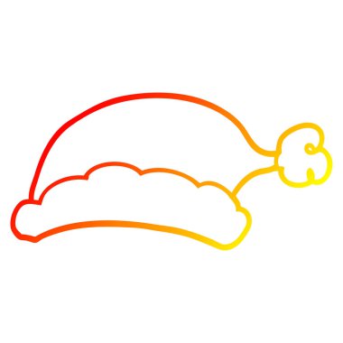 sıcak degrade çizgi çizim karikatür noel şapka