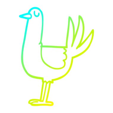 soğuk degrade çizgi çizim karikatür uzun boylu kuş