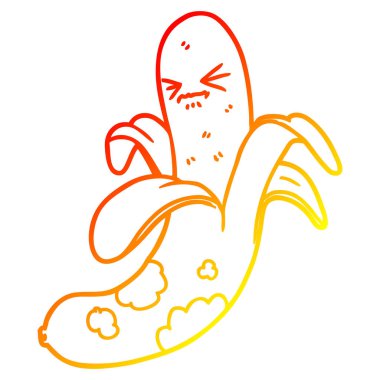 sıcak degrade çizgi çizim karikatür çürük muz