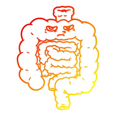 sıcak degrade çizgi çizim karikatür bağırsaklar
