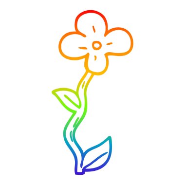 gökkuşağı gradyan çizgi çizim karikatür çiçek saksı