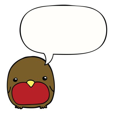 sevimli karikatür penguen ve konuşma balonu