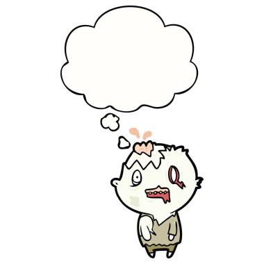 karikatür zombi ve düşünce balonu