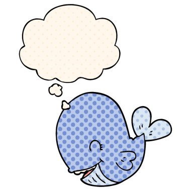 çizgi film balina ve çizgi roman tarzında düşünce balonu