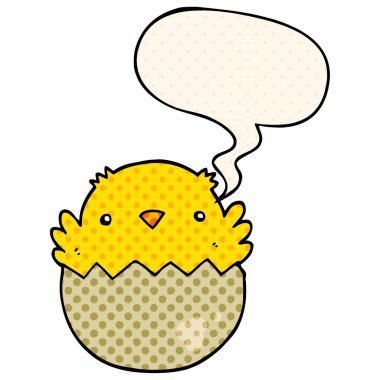 çizgi romanda yumurta ve konuşma balonu yumurtadan karikatür civciv 