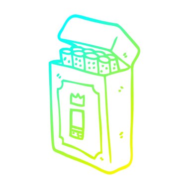 soğuk degrade çizgi çizim sigara karikatür paketi