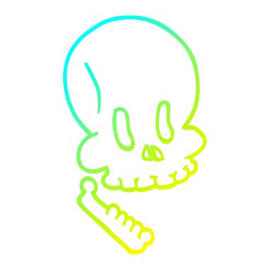 soğuk degrade çizgi çizim karikatür halloween kafatası