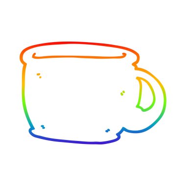 gökkuşağı gradyan çizgi çizim karikatür kahve fincanı