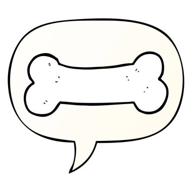 düzgün degrade tarzında karikatür kemik ve konuşma balonu